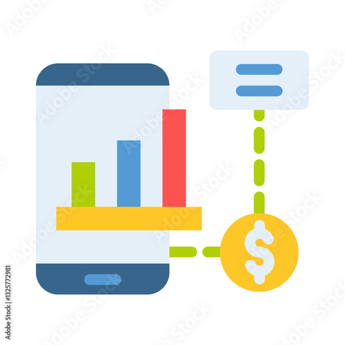 smartphone graph business analytic flat style