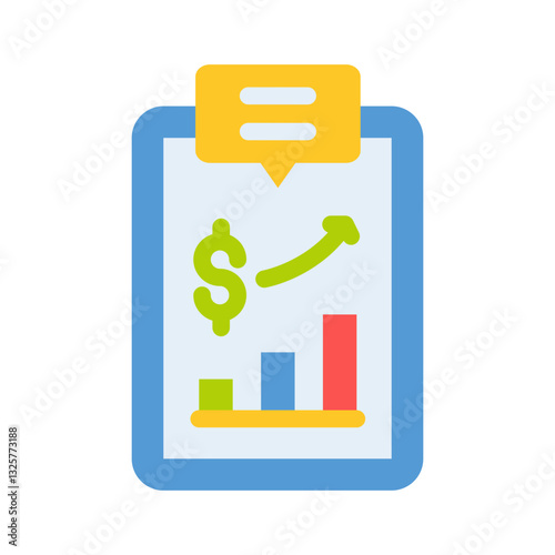 clipboard economy graph business analytic flat style