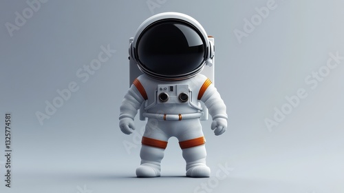 Wallpaper Mural Pixel Art Astronaut in a White and Orange Spacesuit Against a Grey Background Torontodigital.ca