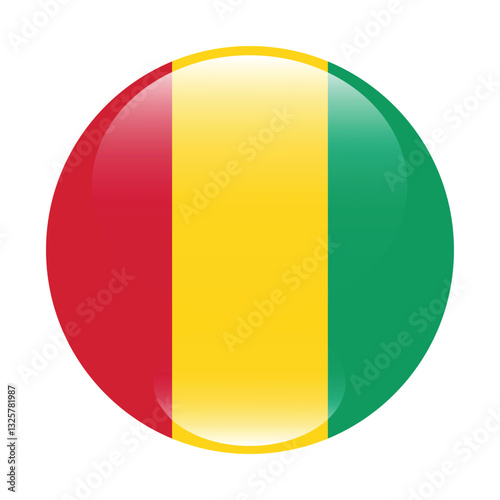 Free Download Flag of Guinea. Flag icon. Standard color. Circle icon flag. 3d illustration. Computer illustration. Digital illustration. Vector illustration. - GFXLoad