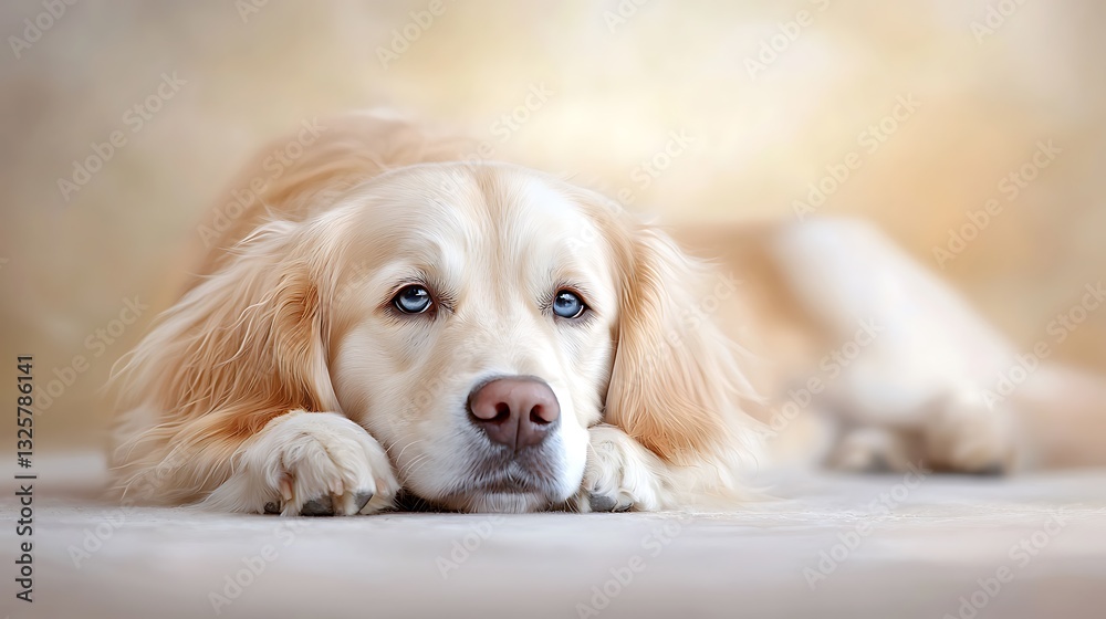 Pensive golden retriever portrait with deep soulful eyes Pensive golden retriever portrait with deep soulful eyes