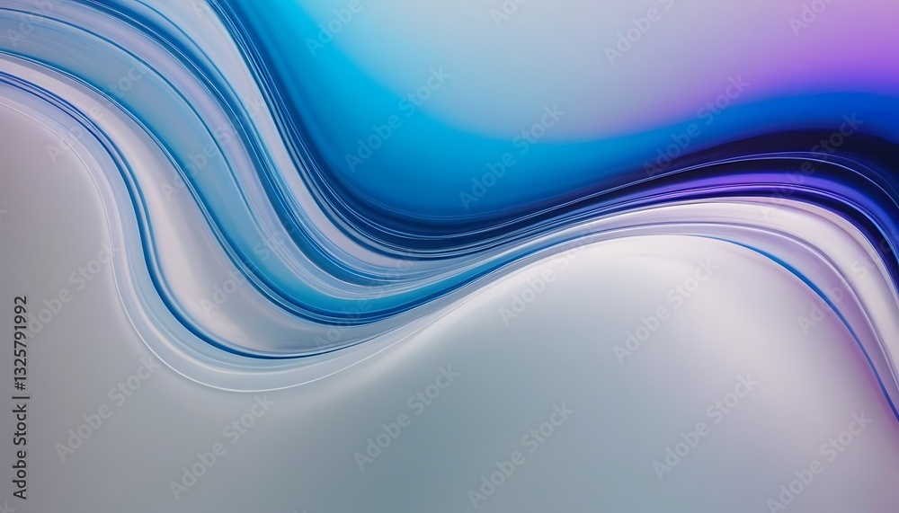 Obraz premium Abstract fluid 3d renders holographic iridescent neon curved waves in motion on a dark background. Gradient design element for banners. Modern colorful flow poster.flowing, glowing, liquid, purple,64