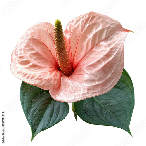  Anthurium flamingo flower isolated on white background