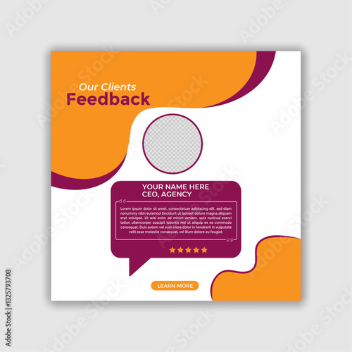 customer feedback testimonial template,Creative
customer feedback social media post web banner template,Modern clean clints testimonial or clients feedback review template design with organic shape

