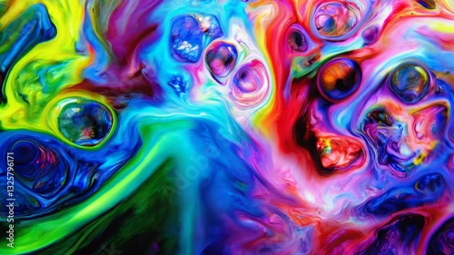 A mesmerizing loop of colorful ink drops merging and spreading in water, with vivid and saturated colors. Perfect for artistic backgrounds, abstract visuals, and motion design.