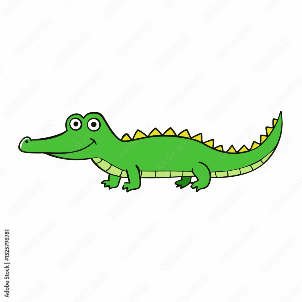 Fototapeta premium cartoon, animal, dinosaur, vector, crocodile, reptile, dragon, illustration, green, lizard, fun, cute, frog, alligator, dino, art, baby, nature, wildlife, character, funny, toy, happy, smile, drawing
