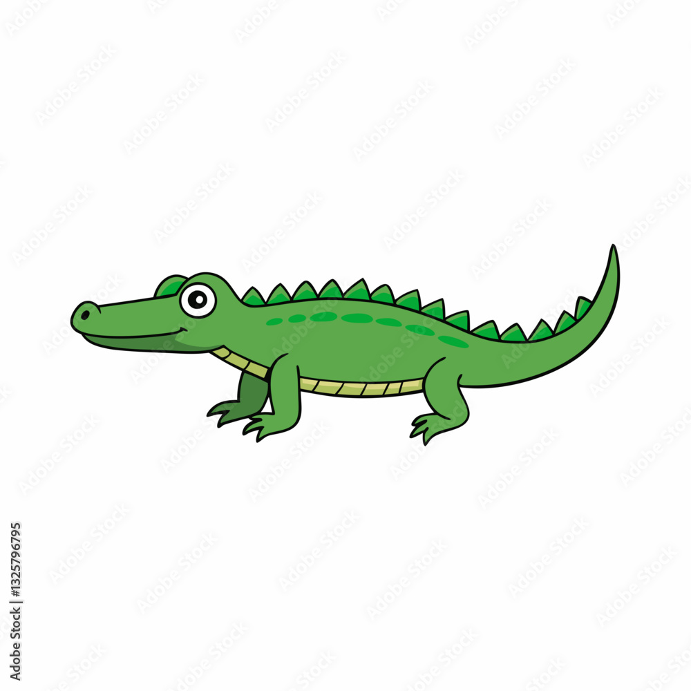 Fototapeta premium lizard, animal, reptile, green, cartoon, crocodile, isolated, nature, vector, cute, dragon, wildlife, alligator, illustration, gecko, dinosaur, white, fun, frog, wild, iguana, art, chameleon, amphibia