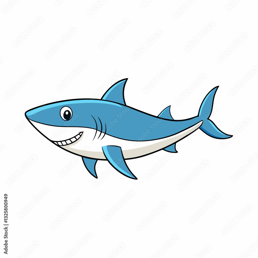 shark cartoon isolated on white shark cartoon isolated on white
