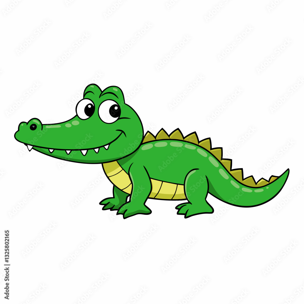 Fototapeta premium cartoon crocodile isolated on white