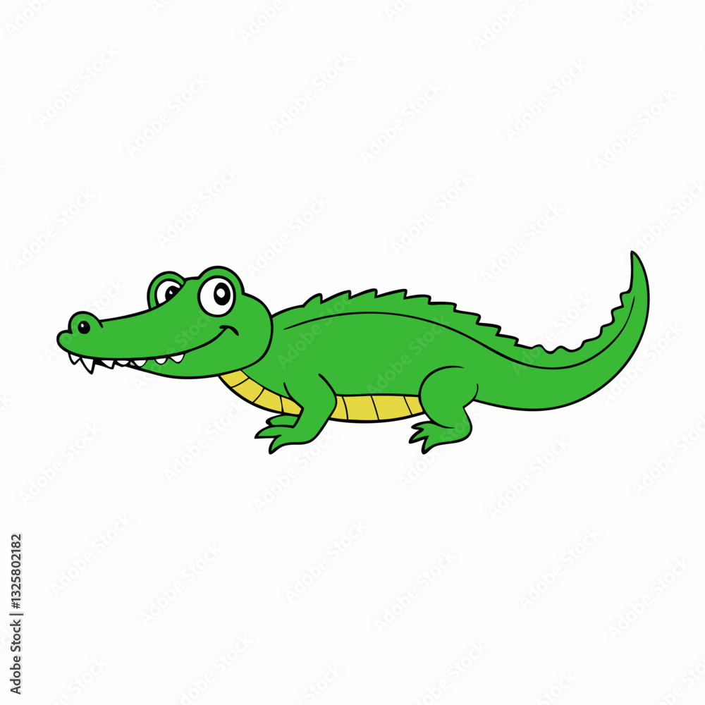 cartoon crocodile isolated on white cartoon crocodile isolated on white