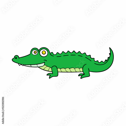 crocodile cartoon isolated on white