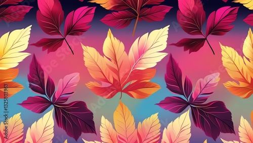 Vibrant Autumn Leaves Seamless Pattern