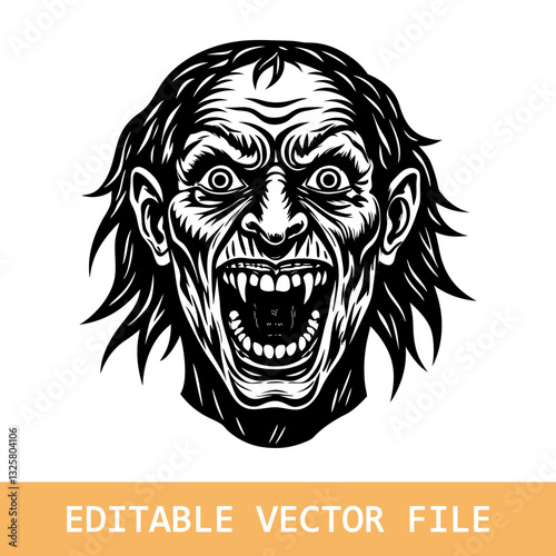  cartoon horror devil, frankenstein, clown, witch, vampire, mummy character faces. vector illustration of evil devil, frankenstein, clown, witch, vampire, mummy smile scary circus