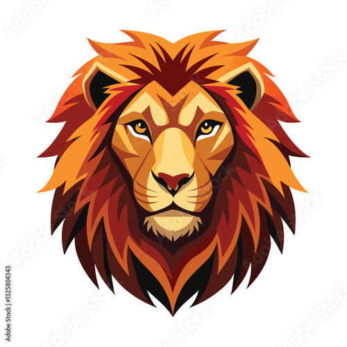 Lion head vector Illustration on white background,