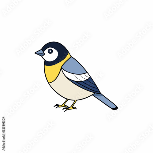 blue tit isolated on white background