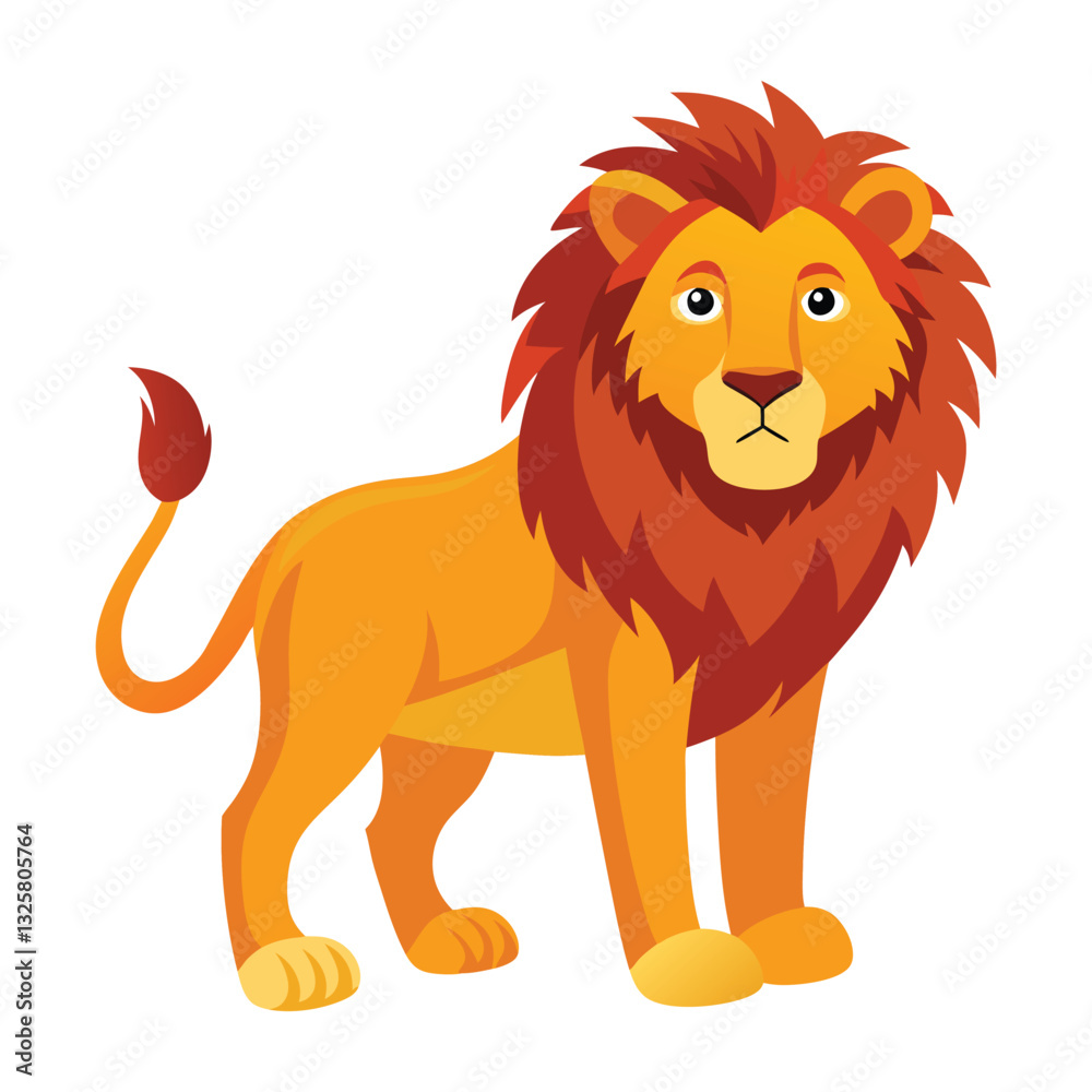 Lion vector Illustration on white background, Lion vector Illustration on white background,