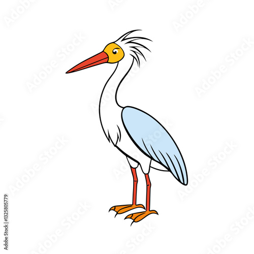 egret on white background