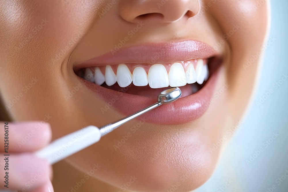 Obraz premium Healthy White Teeth Smile Dental Care Bright Shiny Perfect Oral Hygiene Woman Mouth Clean Happy 