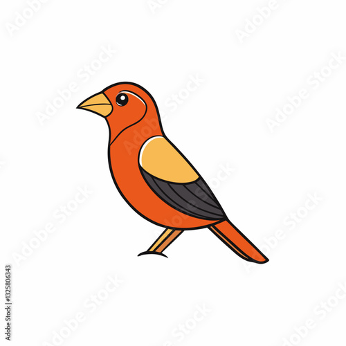 grosbeak bird vector illustration