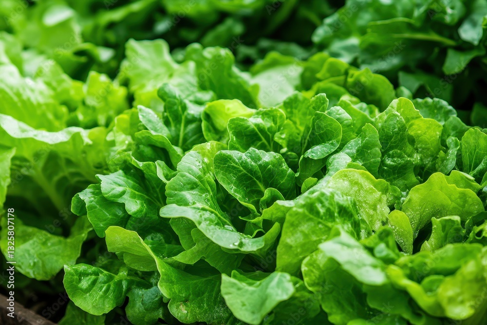 Fresh and Lush Green Lettuce Leaves in a Bright and Vibrant Vegetable Garden Setting Fresh and Lush Green Lettuce Leaves in a Bright and Vibrant Vegetable Garden Setting