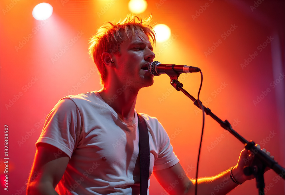 young man singing in microphone young man singing in microphone