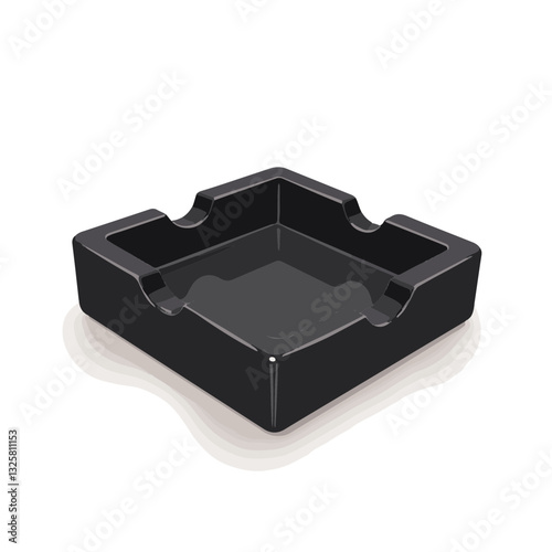 Ceramic ashtray on white background, minimalistic design concept