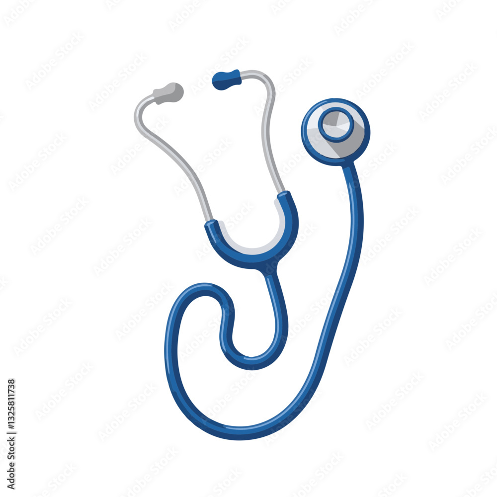 Minimalist stethoscope illustration on white background, healthcare symbol Minimalist stethoscope illustration on white background, healthcare symbol