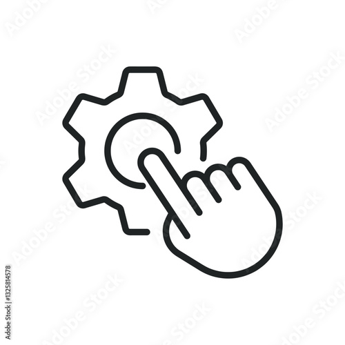 Setting and setup thin line icons. Editable stroke and Perfect pixel on transparent background