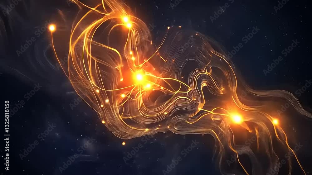 Abstract Cosmic Patterns of Stars and Light Streaming Through a Dark Universe