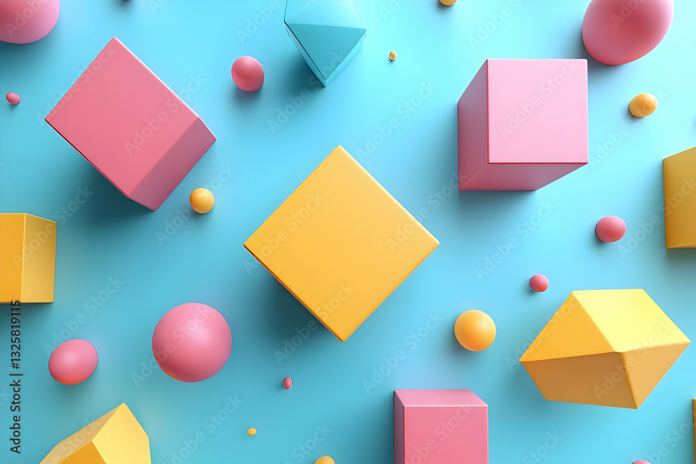 Pastel Geometric 3D Render Background Pastel Geometric 3D Render Background