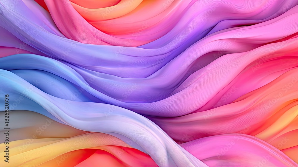 Obraz premium Colorful Flowing Fabric Patterns in Soft Pastel Shades for Backgrounds