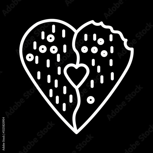 Heart shaped cookies Vector Icon