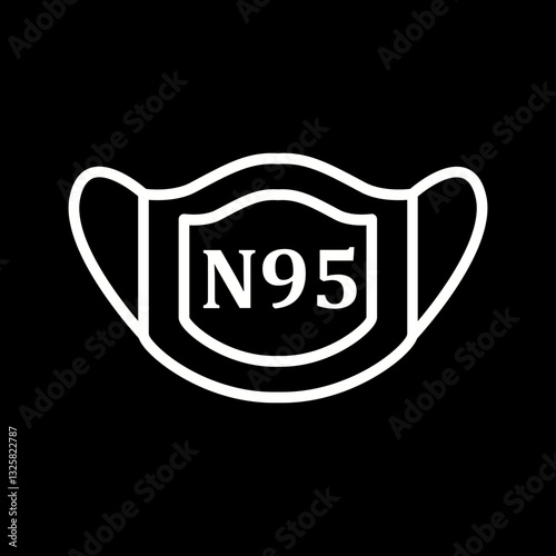 N95 mask Vector Icon