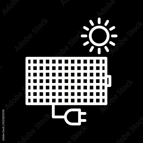 Solar panel charger Vector Icon