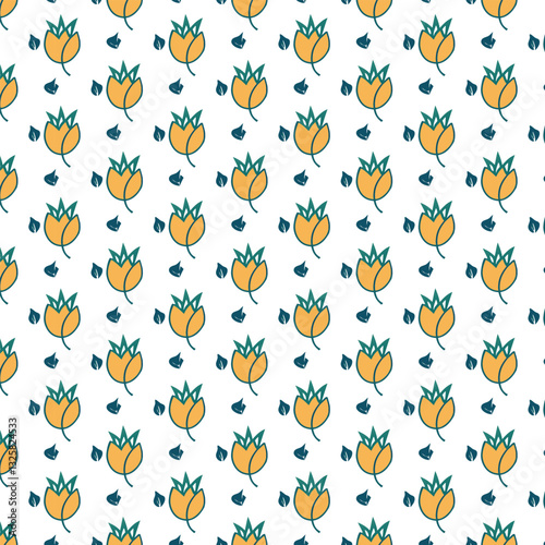 seamless pattern with flowers and butterflies