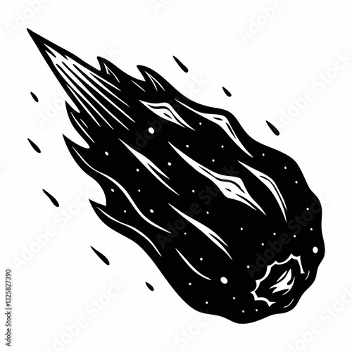 Meteor Comet Asteroid Space Illustration Night Sky Celestial 