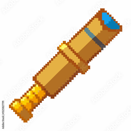 Retro Pixel Art Telescope  Nostalgic 8 Bit Digital Illustration