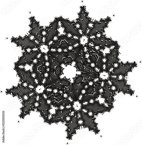 black abstract complex decoration vector with different textures