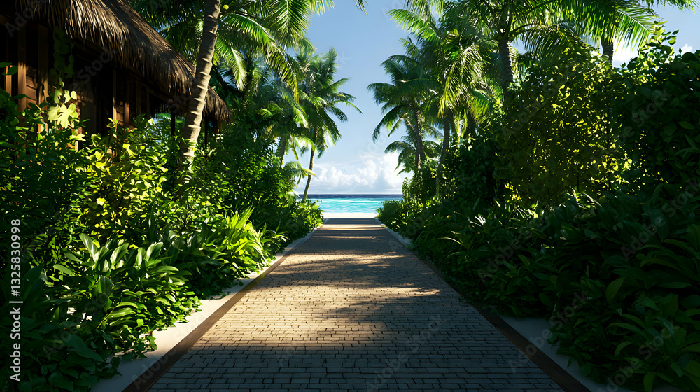 Fototapeta premium Tropical Pathway To Beach Paradise