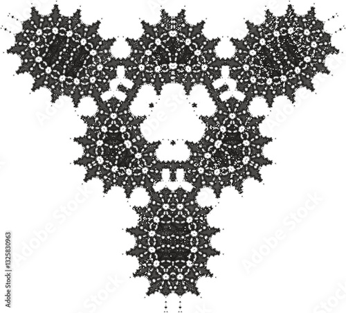 black abstract complex decoration vector with different textures