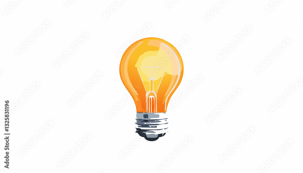 illustrative lightbulb icon, creative concept with glowing filament, vibrant yellow and orange tones illustrative lightbulb icon, creative concept with glowing filament, vibrant yellow and orange tones