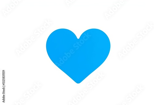 Free Download A vibrant, solid blue heart shape, perfectly isolated against a clean white background, shape, graphic design - GFXLoad