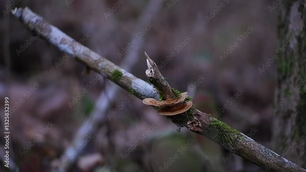 Fungus on twigs or rotting wood. Ear fungus.