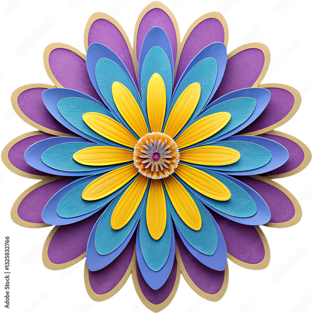 Obraz premium The retro groovy flower features bold colors and flowing patterns, evoking a sense of nostalgia. 