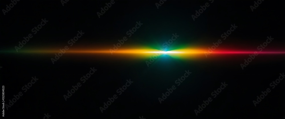 Blurred rainbow refraction overlay effect. Light lens prism effect on black background. Holographic reflection, crystal flare leak shadow overlay. photo, beam, blur, bokeh, colourful, 86