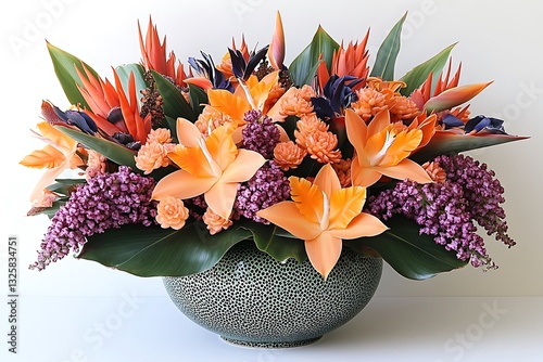 A beautiful arrangement of various colorful flowers in a bowl