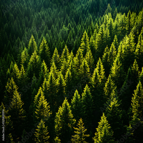 Lush Green Forest Aerial View - Nature Photo isolated on transparent background
