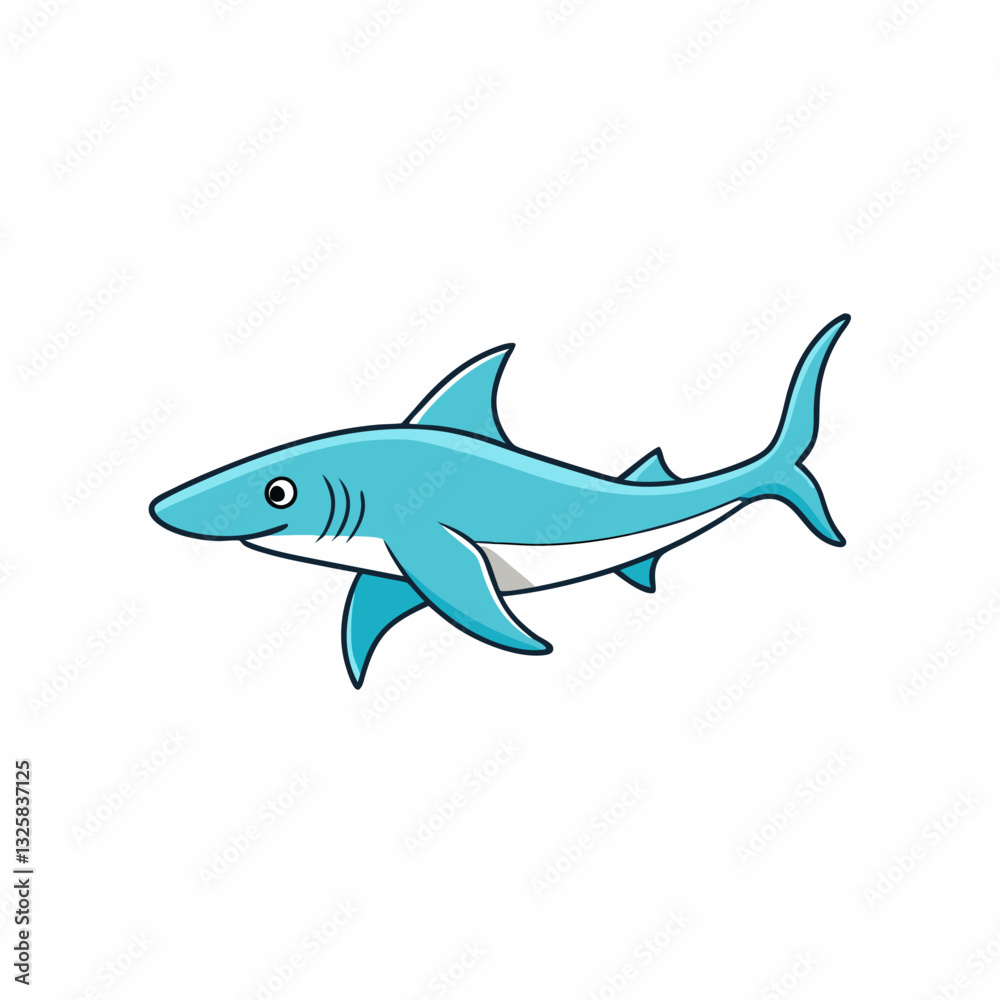 hammerhead shark cartoon isolated on white hammerhead shark cartoon isolated on white
