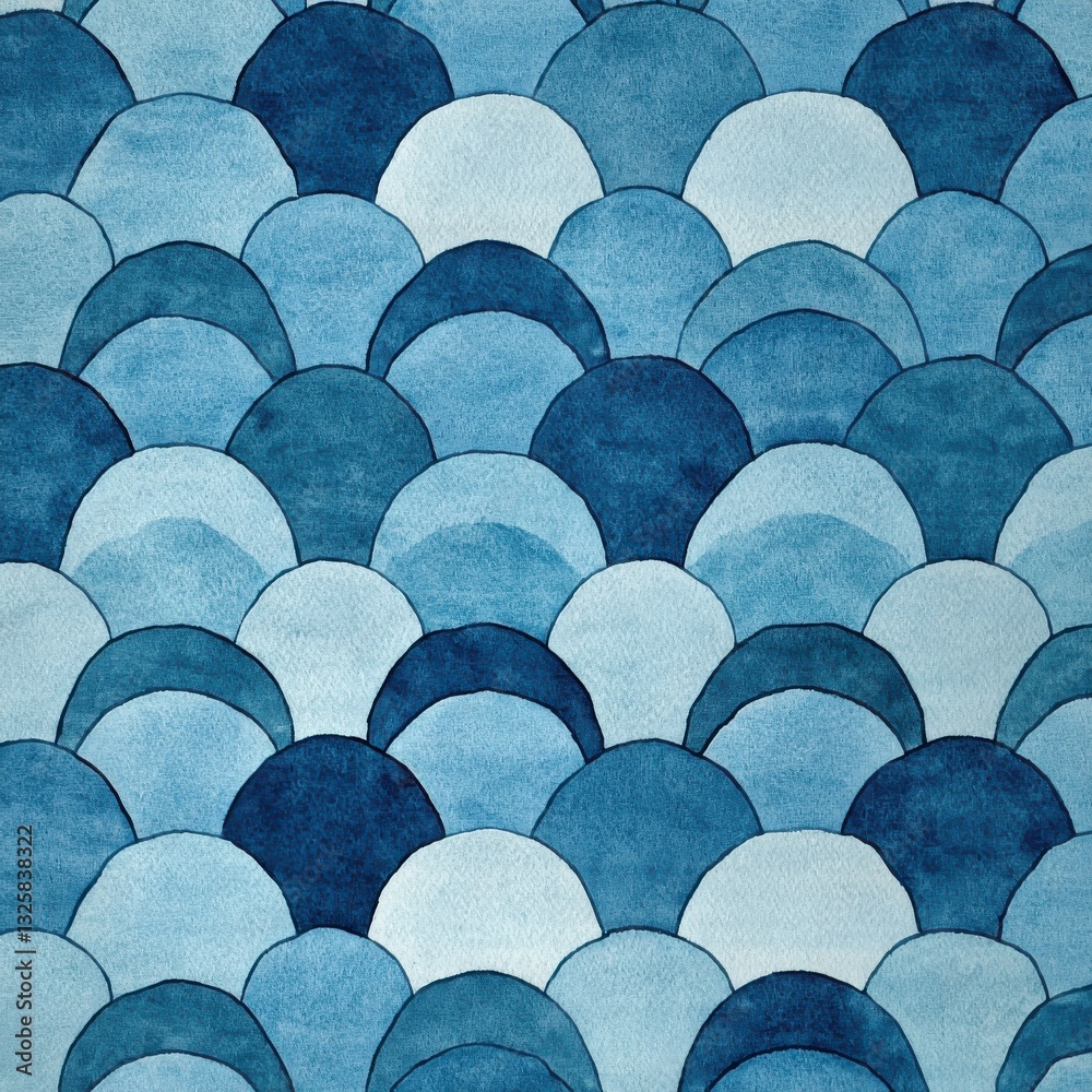 Fototapeta premium Abstract Pattern of Blue Circular Shapes with Varying Shades for Elegant Background Design and Creative Projects