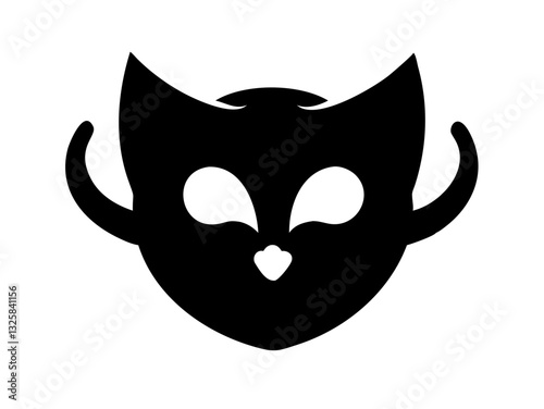 Sleek black silhouette of a cat in a dynamic pose. A bold, minimalist silhouette of a cat in a side view, walking pose, against a pure white background. 
